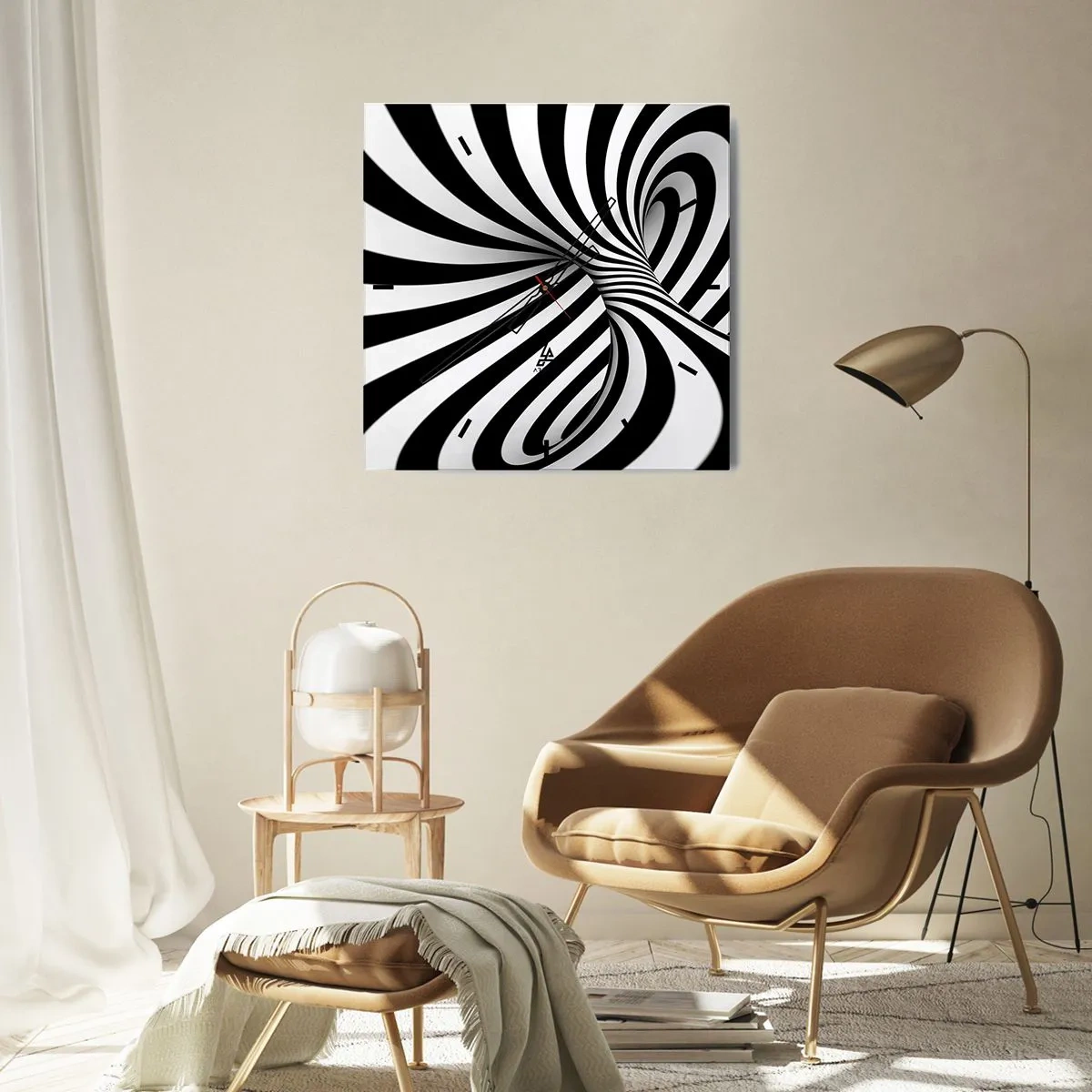 Nástenné hodiny - Kompozícia: tancujúci priestor - 40x40 cm