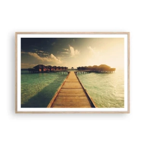 Plagát v ráme zo svetlého duba - Vrelé pozvanie - 100x70 cm