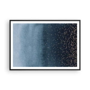 Plagát v čiernom ráme - Kompozícia – modrej fázy - 100x70 cm