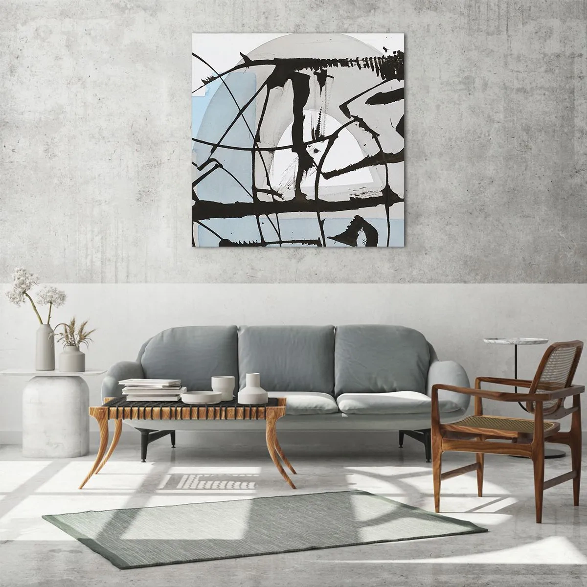Obraz na skle - Aj napriek tomu modrý - 70x70 cm