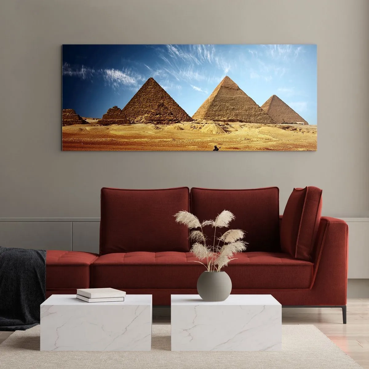 Obraz na skle - 40 storočí sa na vás pozerá - 100x40 cm