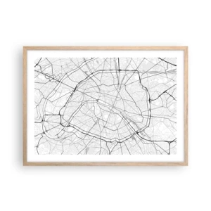 Plagát v ráme zo svetlého duba - Kvet Paríža - 70x50 cm
