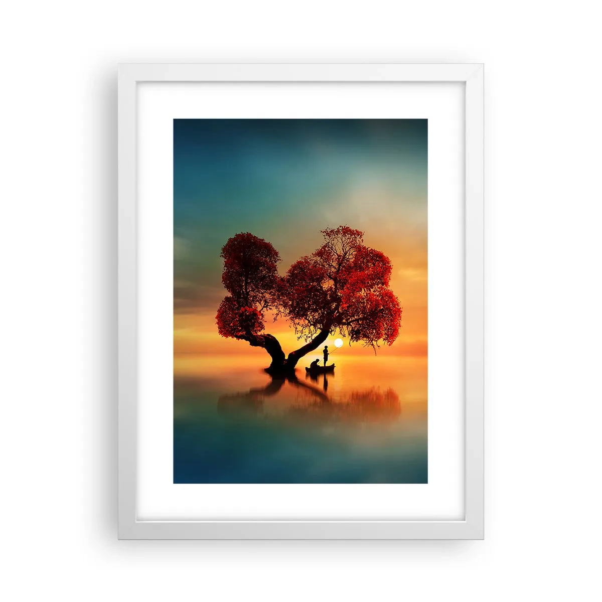 Plagát v bielom ráme - Voda a ticho vesmíru - 30x40 cm