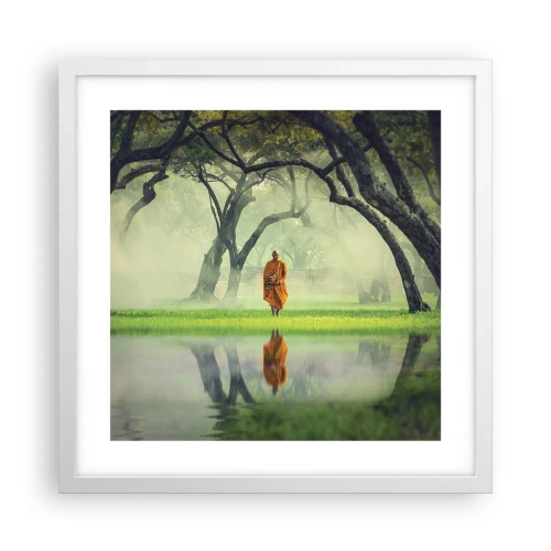 Plagát v bielom ráme - Na ceste k osvieteniu - 40x40 cm