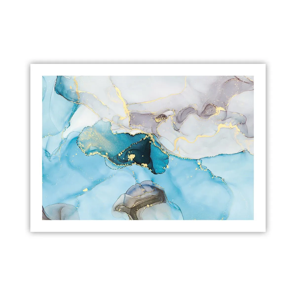 Plagát - Štúdia o stretnutí šedej a tyrkysovej - 70x50 cm