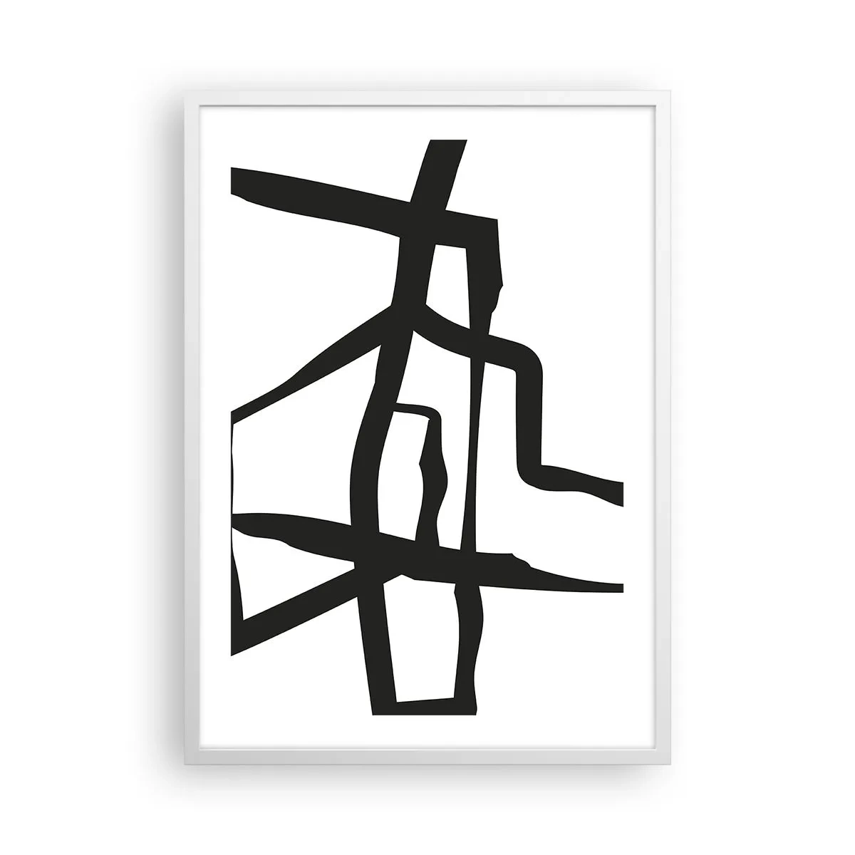 Plagát v bielom ráme - Čiernobiela konštrukcia - 50x70 cm