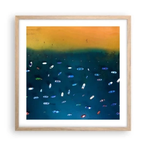 Plagát v ráme zo svetlého duba - Prázdninová hra - 50x50 cm