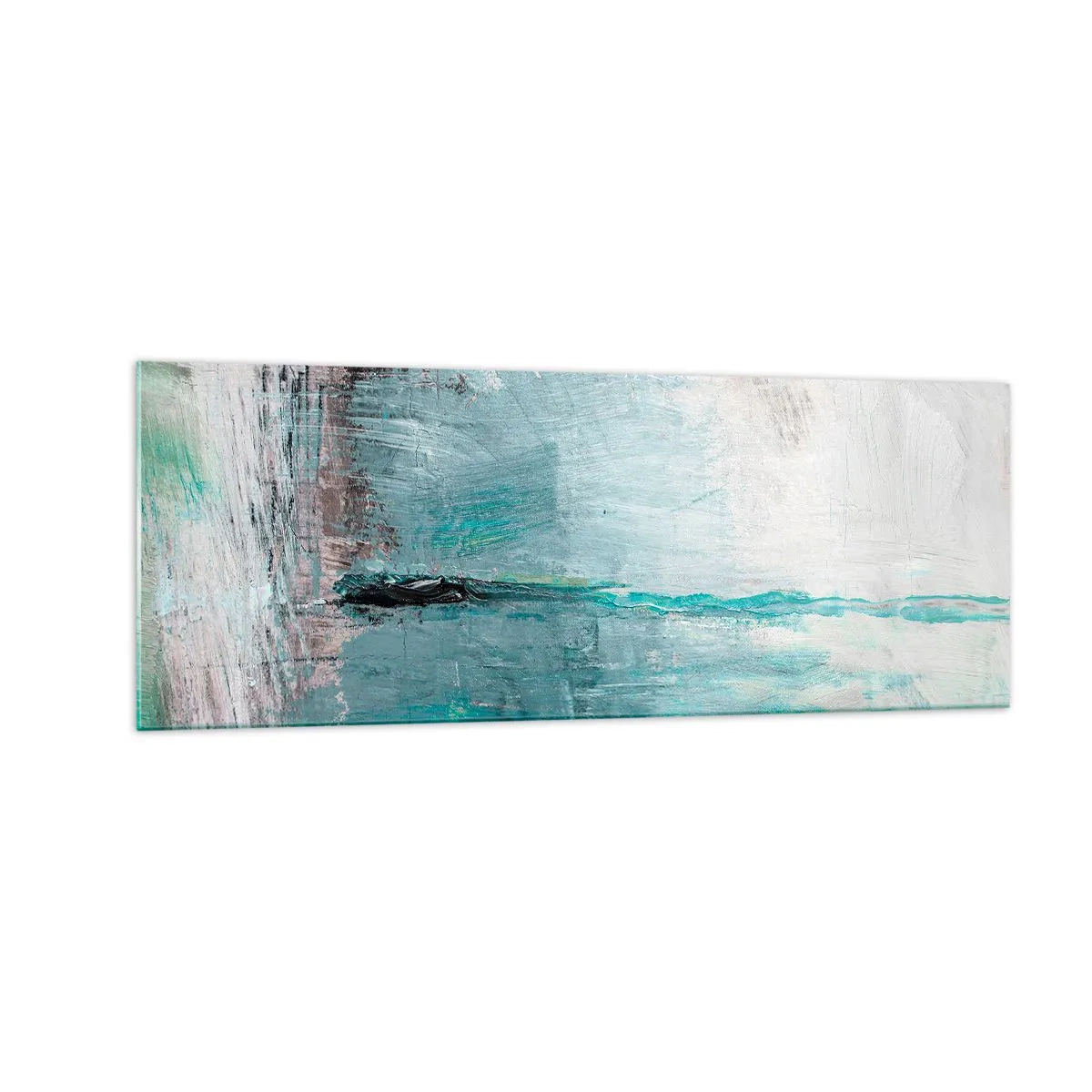 Obraz na skle - Horizontálne v modrej - 140x50 cm