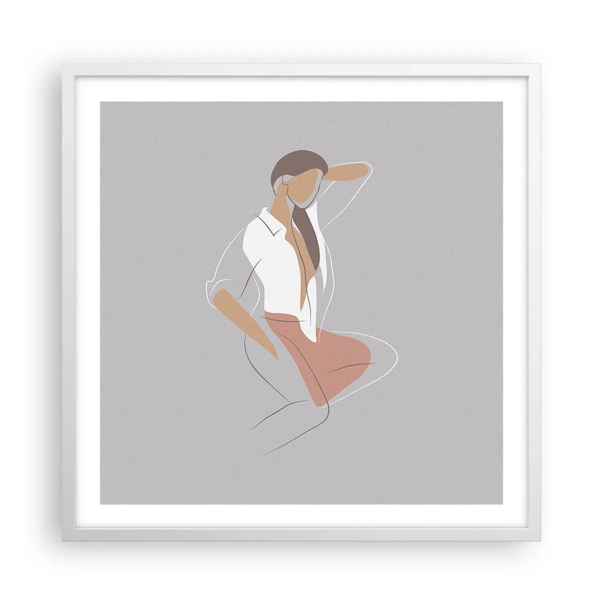 Plagát v bielom ráme - Obrys pôvabu - 60x60 cm