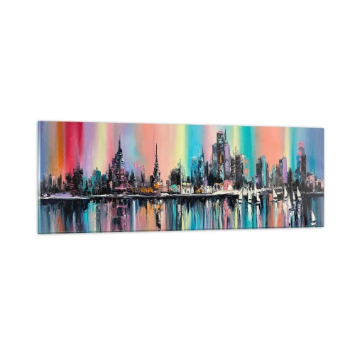 Obraz na skle - Nočný prúd svetla - 90x30 cm