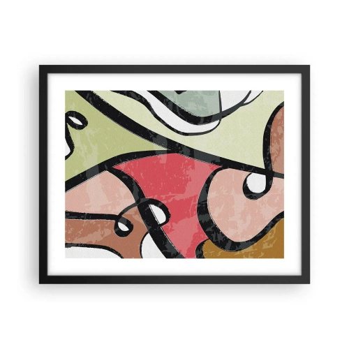 Plagát v čiernom ráme - Piruety uprostred farieb - 50x40 cm