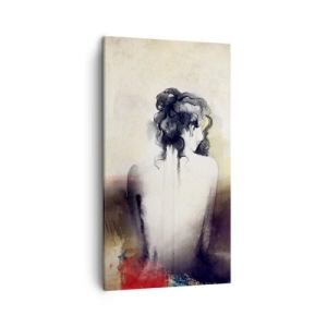 Obraz na plátne - Jemné línie, oválne tvary - 45x80 cm