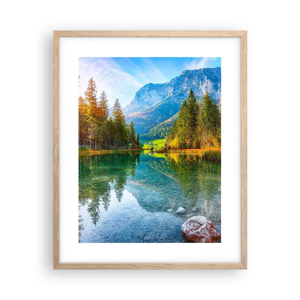 Plagát v ráme zo svetlého duba - Nežnosť jesene - 40x50 cm