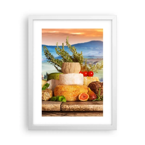 Plagát v bielom ráme - Talianska radosť zo života - 30x40 cm
