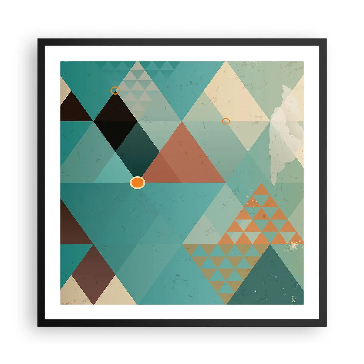 Plagát v čiernom ráme - Jednota mnohosti, mnohosť jednoty - 60x60 cm