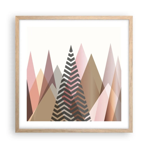 Plagát v ráme zo svetlého duba - Pyramidálny pohľad - 50x50 cm