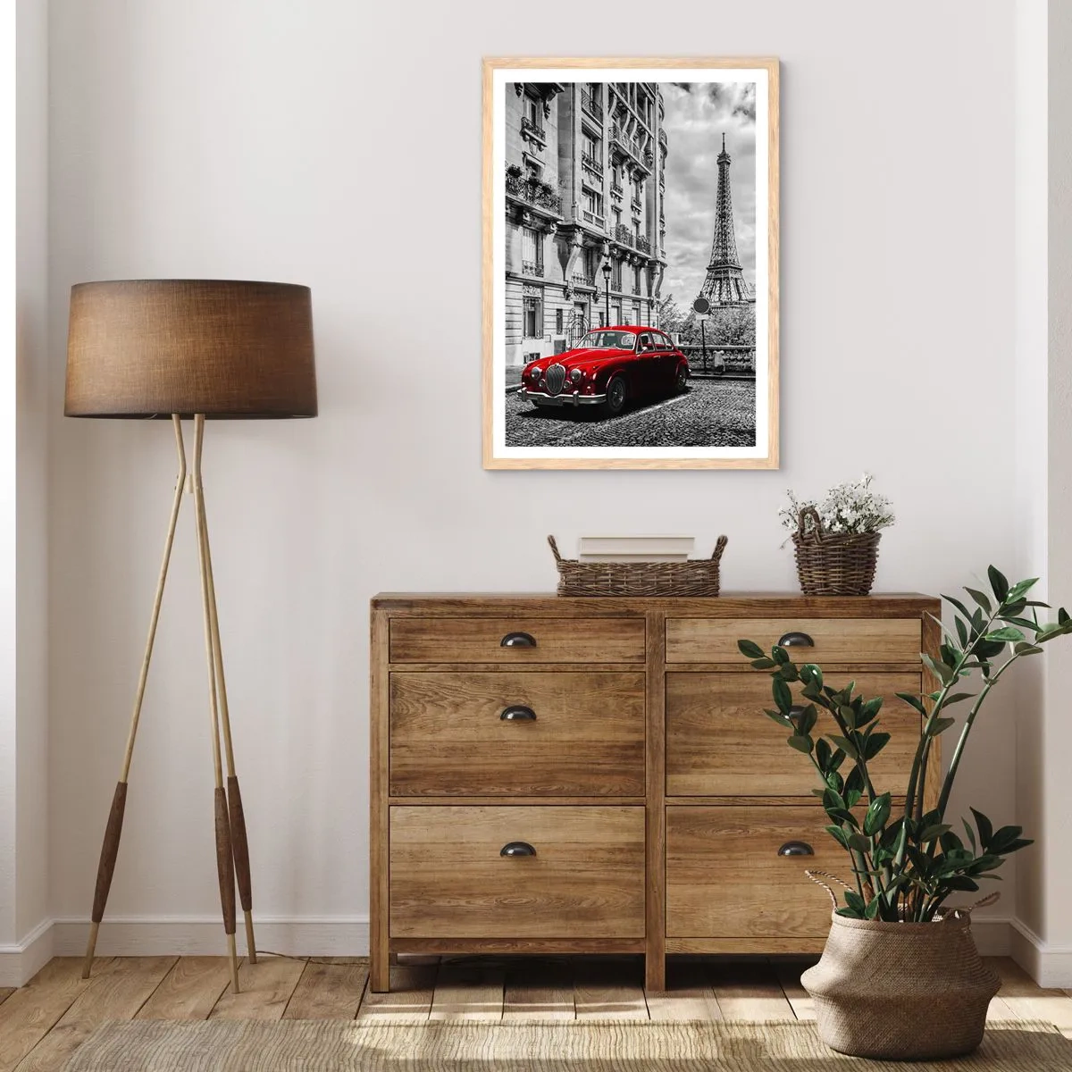 Plagát v ráme zo svetlého duba - Dravec v meste - 61x91 cm