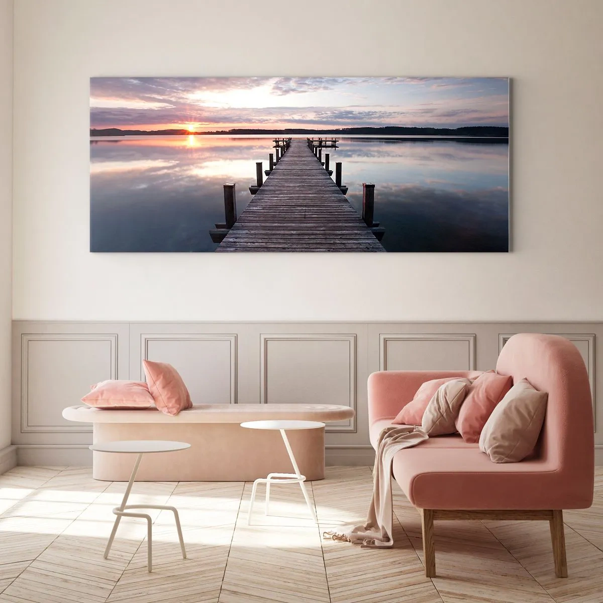 Obraz na skle - Tichá hranica medzi dňom a nocou - 100x40 cm
