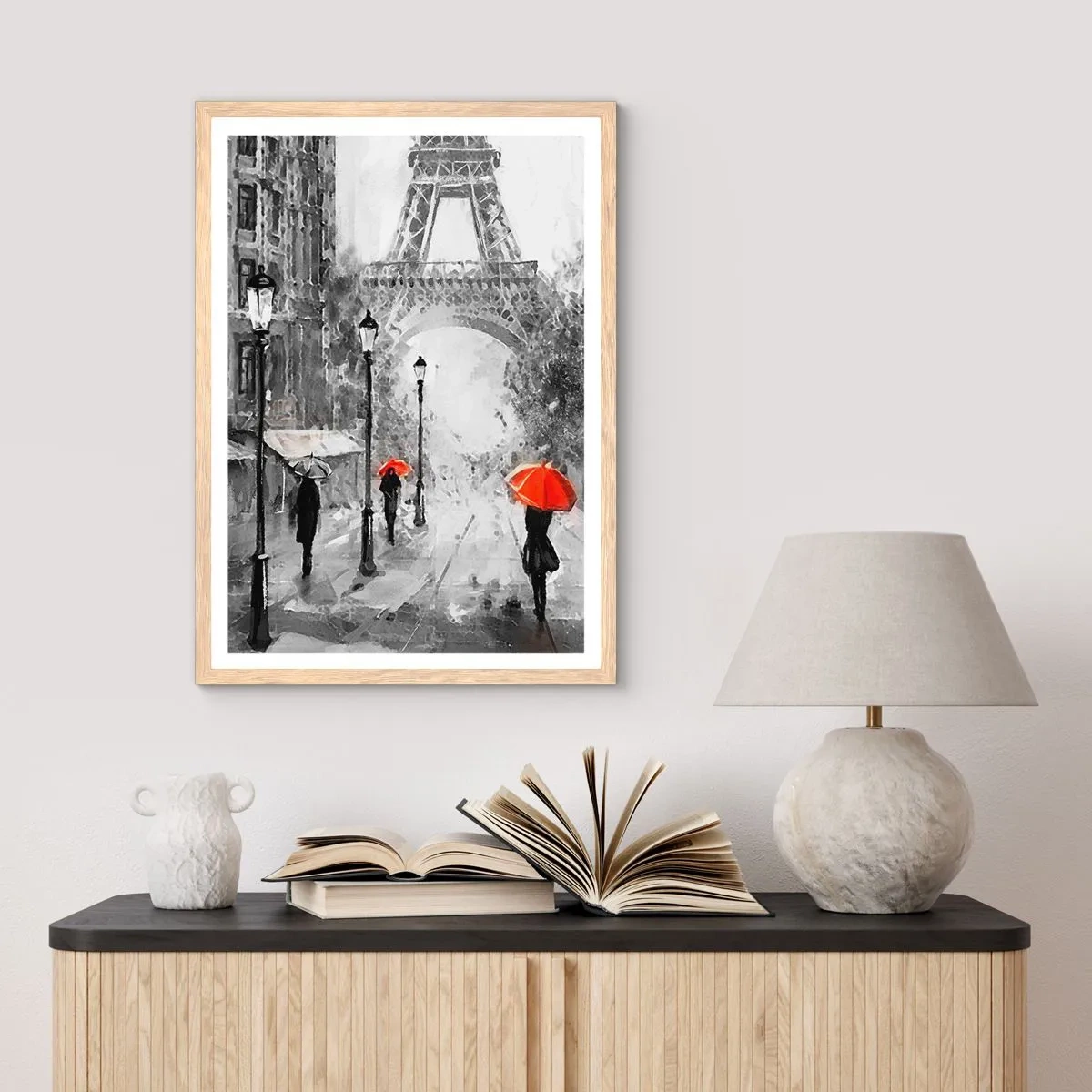 Plagát v ráme zo svetlého duba - Všetky cesty vedú k nej - 40x50 cm