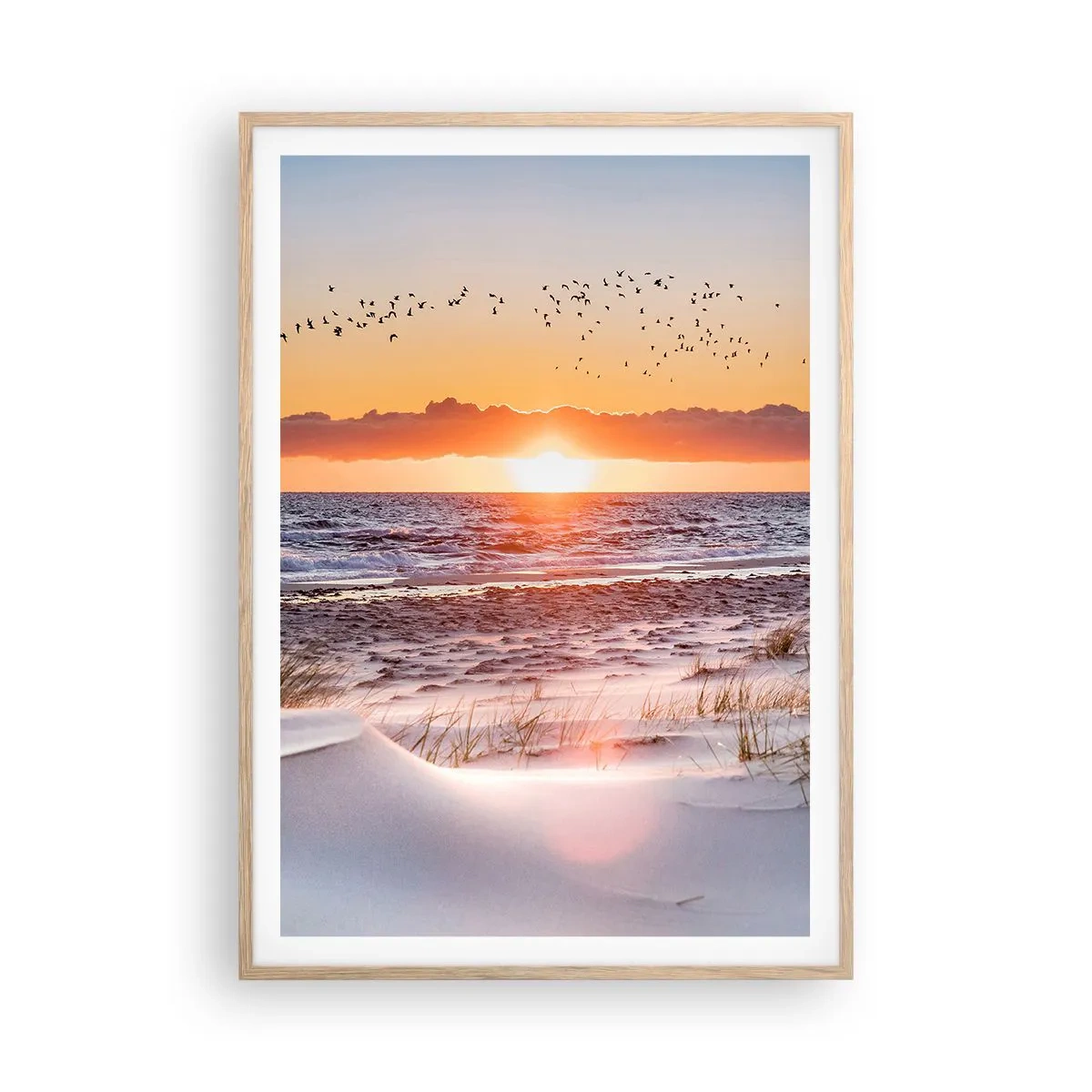 Plagát v ráme zo svetlého duba - Horizontálna krajina - 70x100 cm