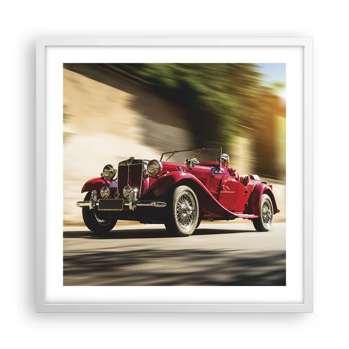 Plagát v bielom ráme - Krajšia ako Níke Samotrácka - 50x50 cm