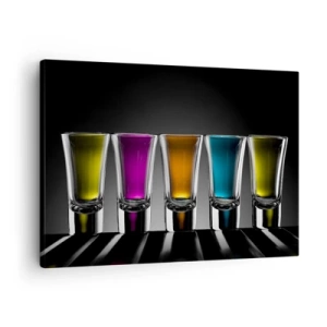 Obraz na plátne - Farebné okuliare na čiernom pozadí - 70x50cm - Farby radosti - Moderná nástenná dekorácia do obývacej izby a spálne ARTTOR