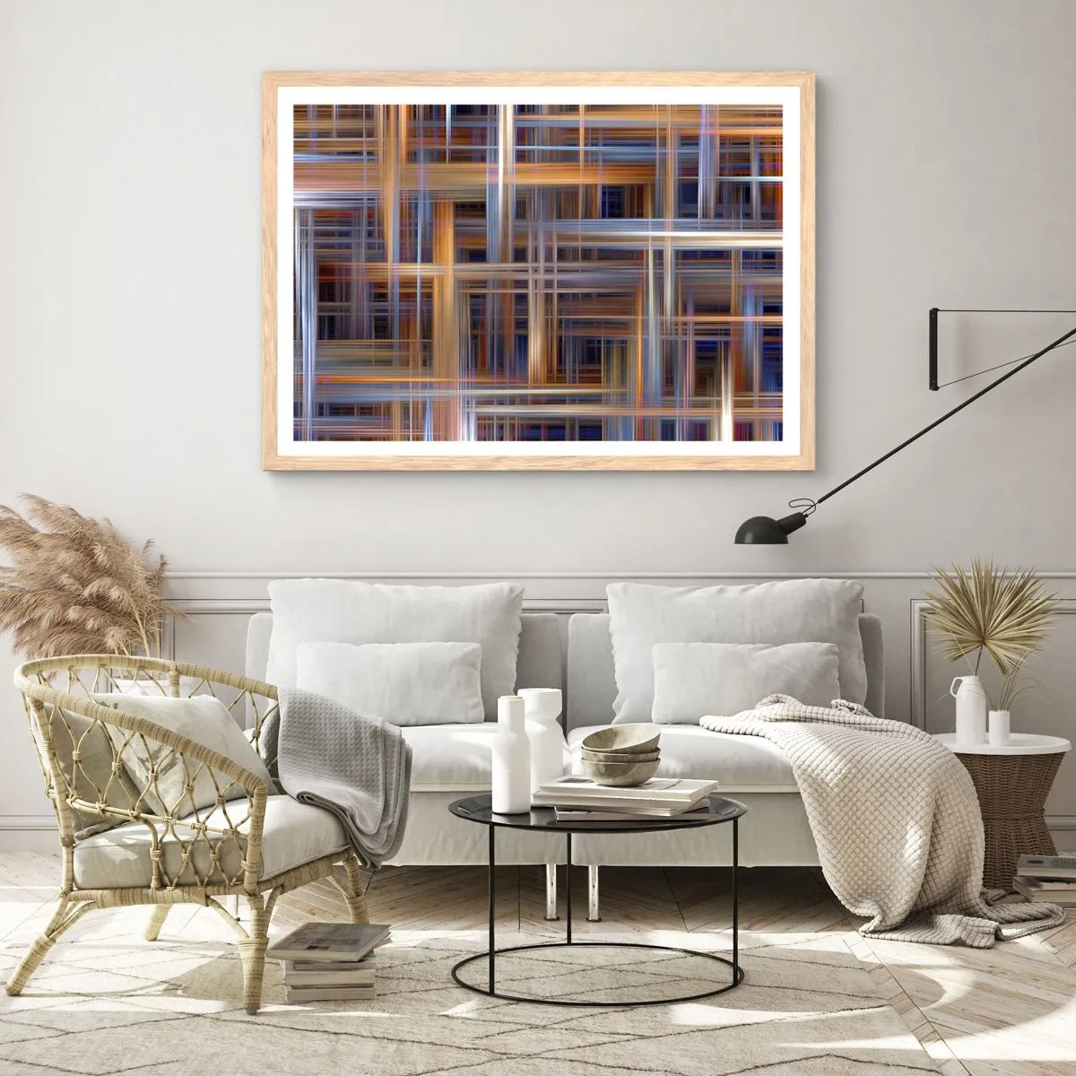 Plagát v ráme zo svetlého duba - Utkané zo svetla - 100x70 cm