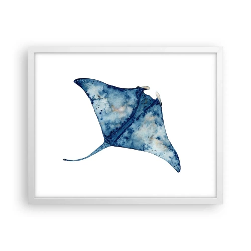 Plagát v bielom ráme - Modrý život - 50x40 cm