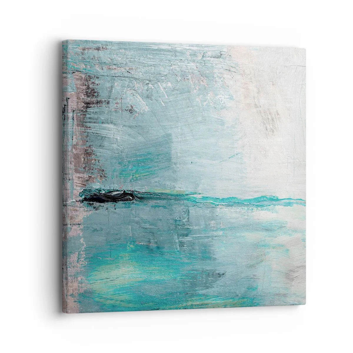 Obraz na plátne - Horizontálne v modrej - 30x30 cm