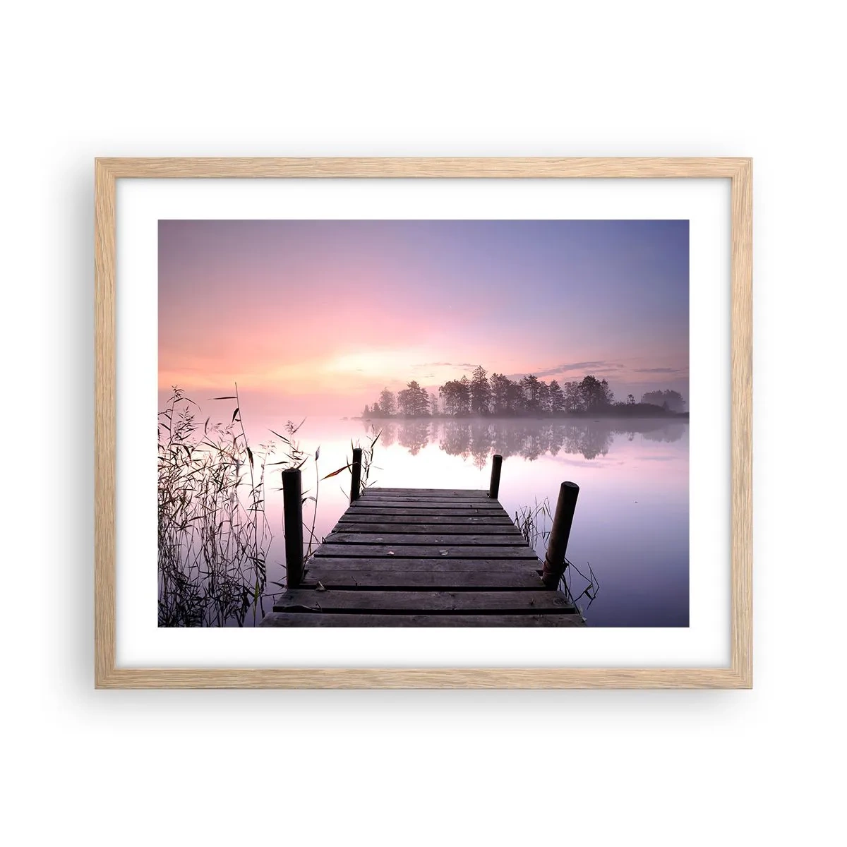 Plagát v ráme zo svetlého duba - Z ľaliovej hmly… - 50x40 cm