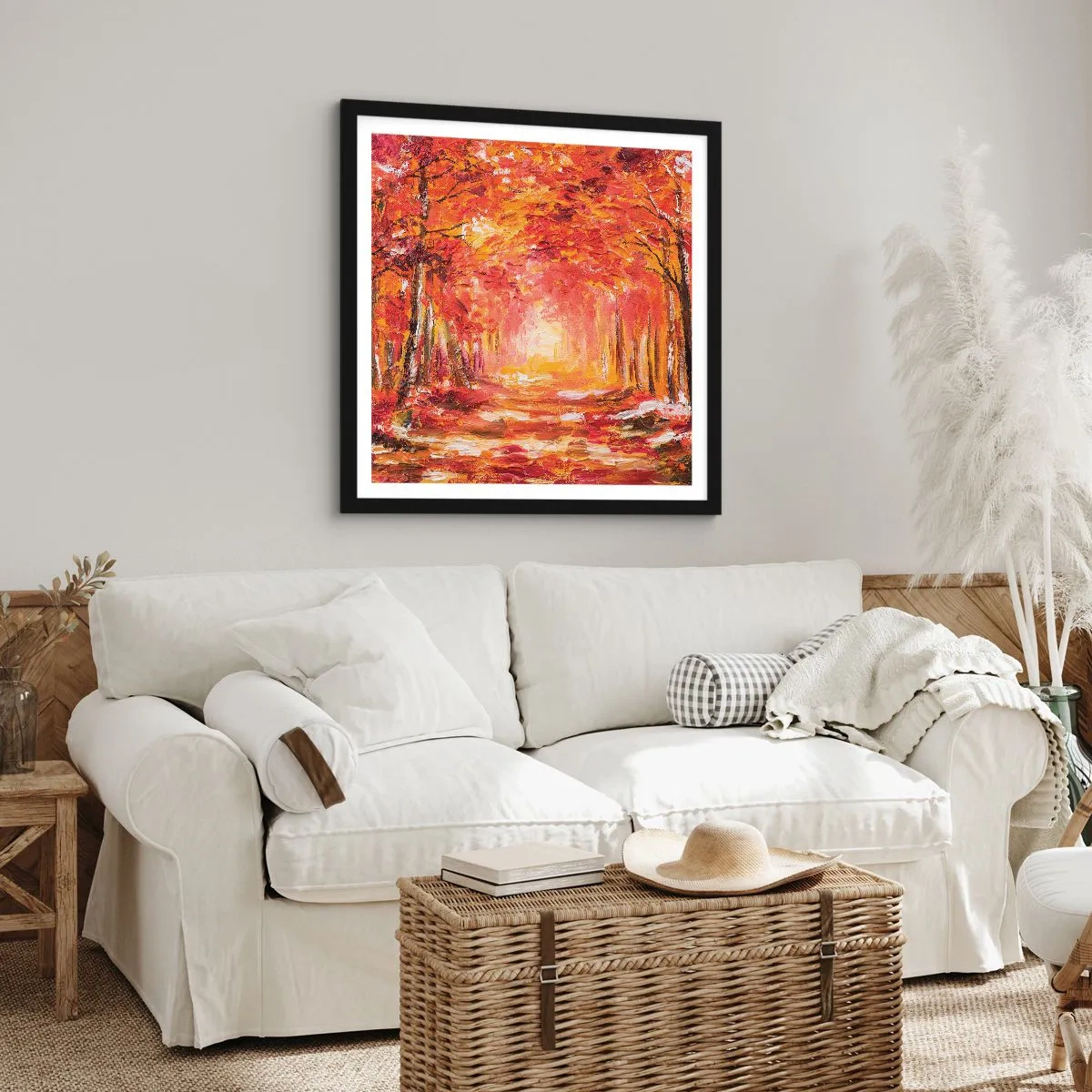 Plagát v čiernom ráme - Medený les - 60x60 cm