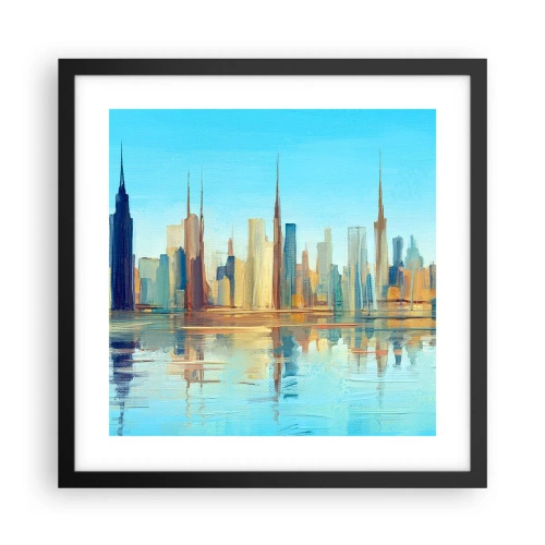 Plagát v čiernom ráme - Slnečná metropola - 40x40 cm