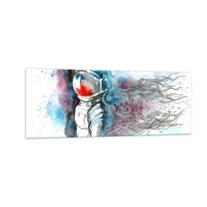 Obraz na skle - Sám s vesmírom - 140x50 cm