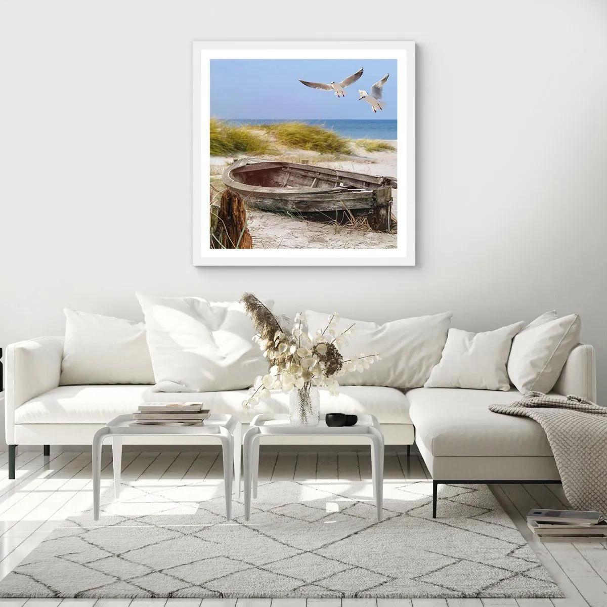 Plagát v bielom ráme - Vetrom ožiarené - 50x50 cm