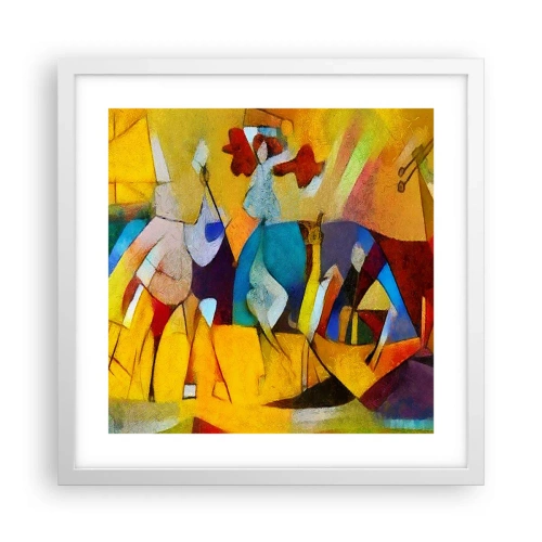 Plagát v bielom ráme - Slnko - život - radosť - 40x40 cm
