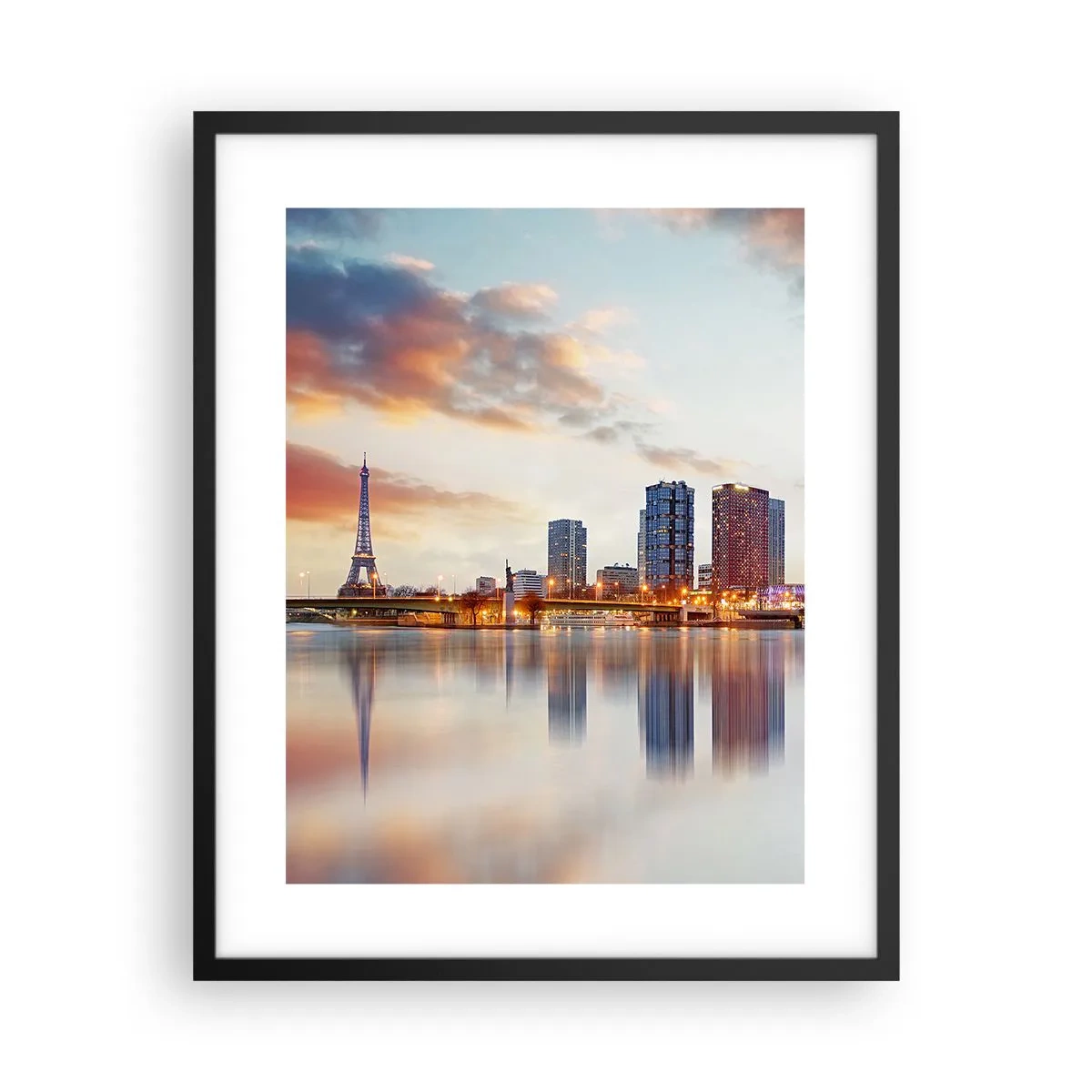 Plagát v čiernom ráme - Monumentálny pokoj Paríža - 40x50 cm