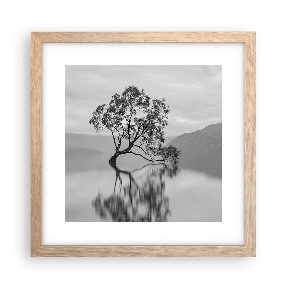 Plagát v ráme zo svetlého duba - Existuje taká krajina - 30x30 cm