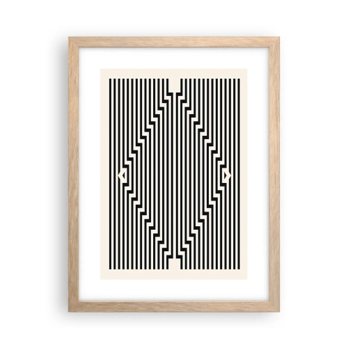 Plagát v ráme zo svetlého duba - Geometrická ilúzia - 30x40 cm