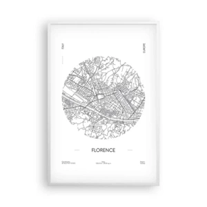 Plagát v bielom ráme - Anatómia Florencie - 61x91 cm