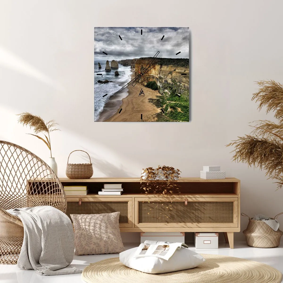 Nástenné hodiny - Drsná krása - 40x40 cm