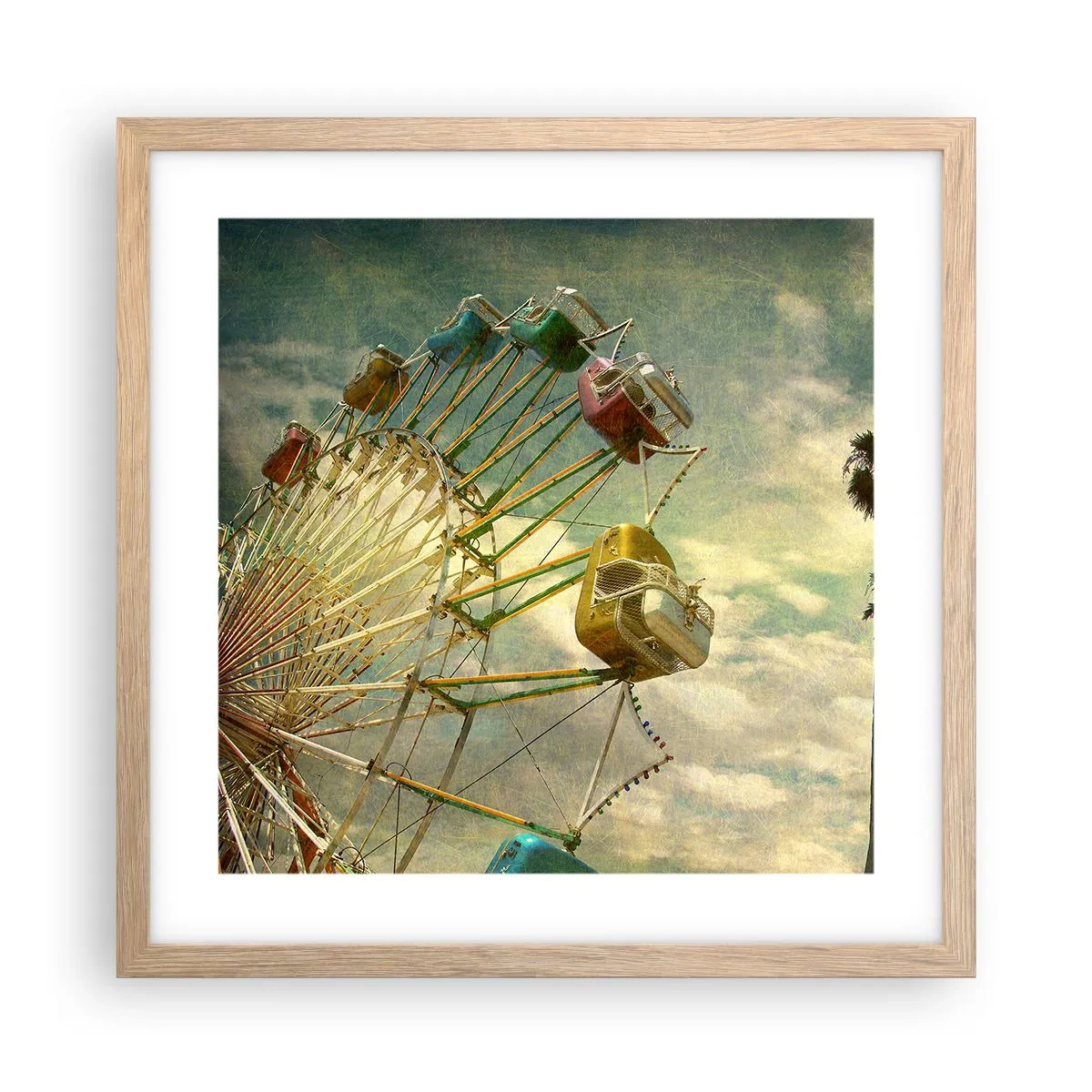 Plagát v ráme zo svetlého duba - Bude, bude zábava… - 40x40 cm