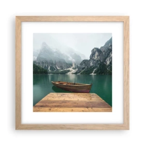 Plagát v ráme zo svetlého duba - „Hrdé skaly vpredu“ - 30x30 cm