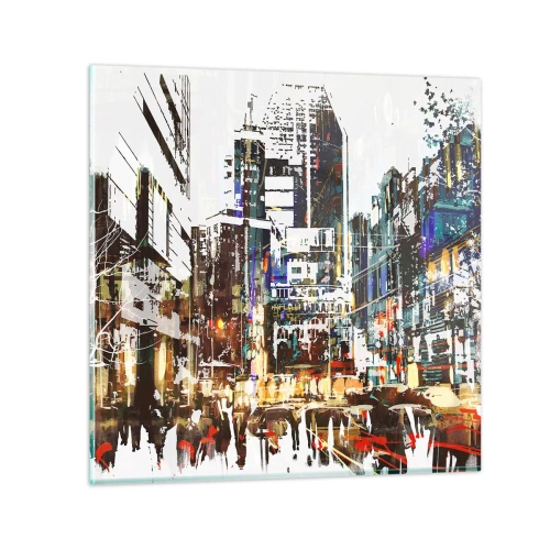 Obraz na skle - Trblietavé mesto - 70x70 cm