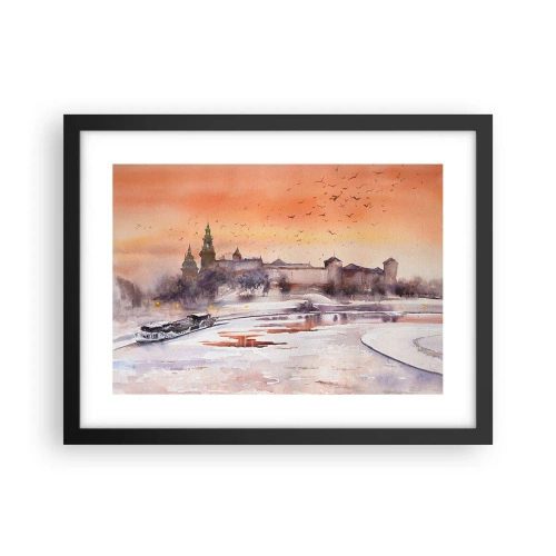 Plagát v čiernom ráme - Kráľovský západ slnka - 40x30 cm