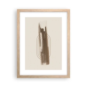 Plagát v ráme zo svetlého duba - Závan šedej - 30x40 cm