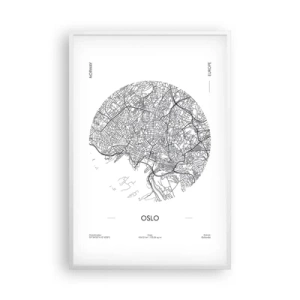 Plagát v bielom ráme - Anatómia Osla - 61x91 cm