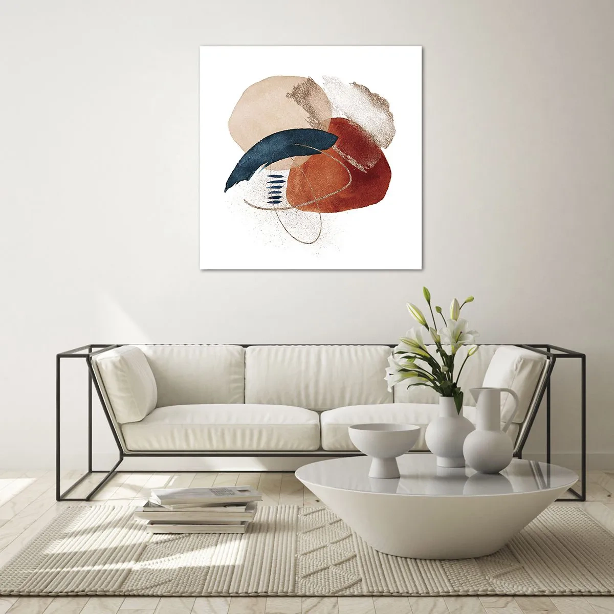 Obraz na skle - Oválna kompozícia - 30x30 cm