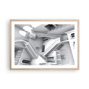 Plagát v ráme zo svetlého duba - Paradoxy prostoru - 70x50 cm
