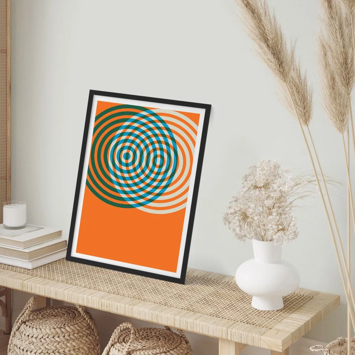 Plagát v čiernom ráme - Abstraktná kruhová variácia - 61x91 cm