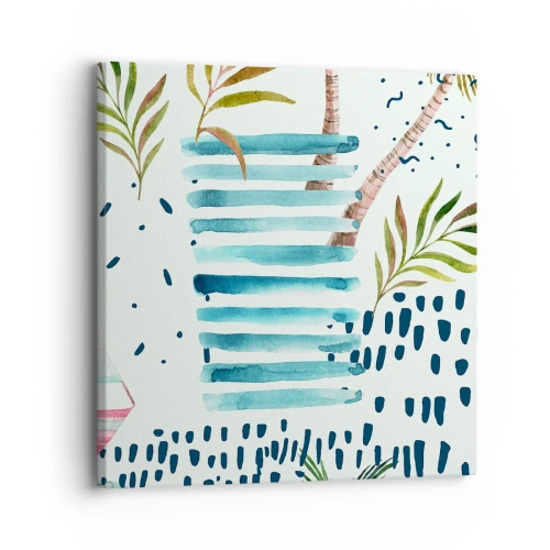 Obraz na plátne - Prázdniny pod palmami - 30x30 cm